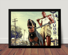 Quadro Game Gta V Franklin Arte Poster Moldurado