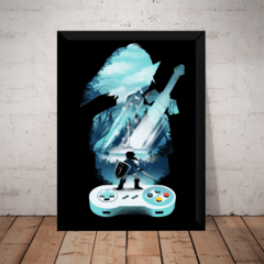 Quadro Arte Jogo Zelda Super Nintendo Game Poster Moldurado