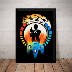 Quadro 007 Goldeneye Nintendo 64 Game Arte Poster Moldurado