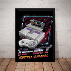 Quadro Retro Game Super Nes 16 Bits Nintendo Arte Moldurada