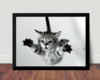 Quadro Decorativo Gato Filhote Caindo Arte Moldurada