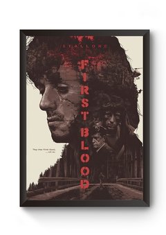 Quadro Arte Rambo Fisrt Blood Poster Moldurado