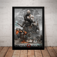 Quadro Decorativo Arte Game God Of War 4 Poster Com Moldura