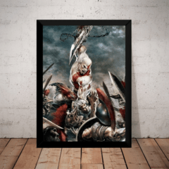 Quadro Decorativo Game Arte God Of War 4 Kratos Batalha