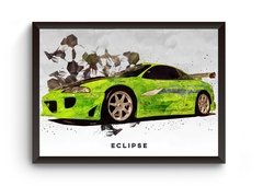 Quadro Carros Iconicos Eclipse Poster Moldurado