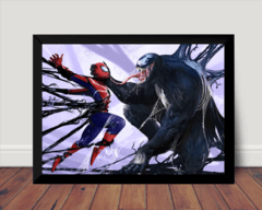 Quadro Decorativo Homem Aranha Vs Venom Hq Artistico