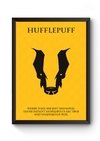 Quadro Harry Potter Hufflepoff Minimalista Poster Moldurado