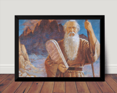 Quadro Decorativo Moisés Lider Religioso Arte Moldurada