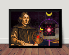 Quadro Decorativo Nicolau Copernico Astronomo Arte Moldurada