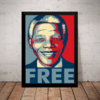 Quadro Nelson Mandela Free Arte Poster Com Moldura