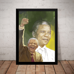 Quadro Decorativo Nelson Mandela Arte Poster Com Moldura