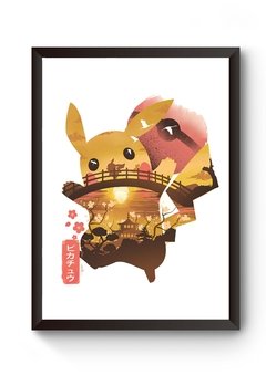 Quadro Minimalista Pokemon Pikachu Poster Moldurado
