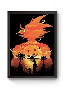 Quadro Arte Dragon Ball Z Goku Poster Moldurado