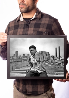 Quadro Boxe Muhammad Ali Foto Punho Pôster Luta