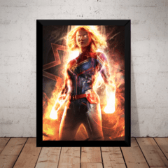 Quadro Filme capitã Marvel Vingadores Arte Poster Moldurado