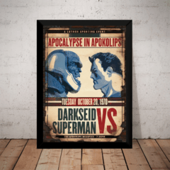 Quadro Decorativo Superman Vs Darkseid Poster Com Moldura