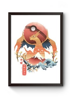 Quadro Minimalista Pokemon Charizard Poster Moldurado