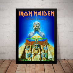 Quadro Banda Iron Maiden Powerslave Poster Moldura 44x32cm