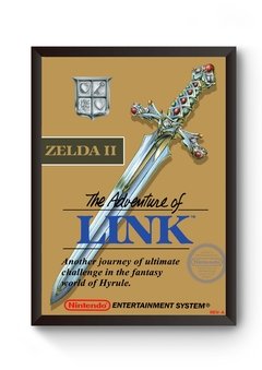 Quadro Capa Game Zelda 2 Nintendinho Poster Moldurado