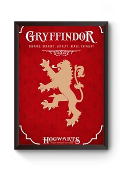 Quadro Hogwarts Gryffindor Poster Moldurado