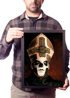 Quadro Ghost BC Banda Arte Papa Emeritus Pôster Moldurado