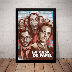 Quadro Decorativo Arte La Casa De Papel Poster Moldurado