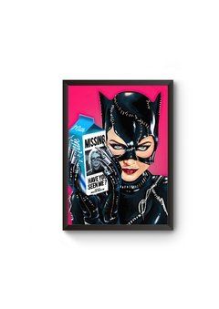 Poster Moldurado Mulher Gato Batman Tim Burton
