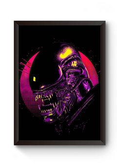 Quadro Arte Retrô Filme Alien Poster Moldurado