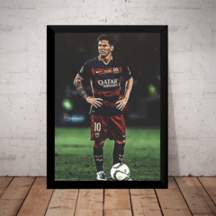 Quadro Poster Arte Lionel Messi Futebol Barcelona