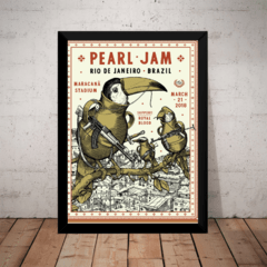 Quadro Banda Pearl Jam Arte Show Brasil Cartaz Moldurado