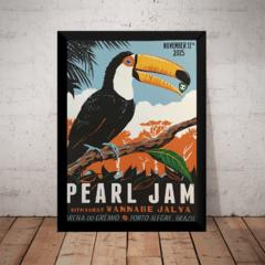 Quadro Pearl Jam Show Porto Alegre Brasil Cartaz Moldurado