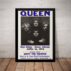 Quadro Banda Queen Cartaz Show Moldurado