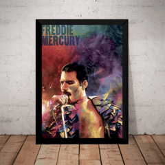 Quadro Freddie Mercury Banda Queen Arte Poster Moldurado