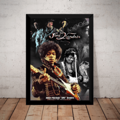Quadro Rock Jimi Hendrix Guitarrista Arte Poster Moldurado