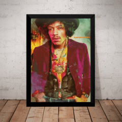 Quadro Decorativo Jimi Hendrix Rock Arte Poster Com Moldura
