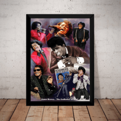 Quadro James Brown Funk Arte Poster Com Moldura