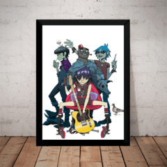 Quadro Banda Gorillaz Rock Virtual Arte Poster Moldurado