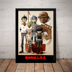 Quadro Banda Gorillaz Virtual Rock Arte Poster Moldurado