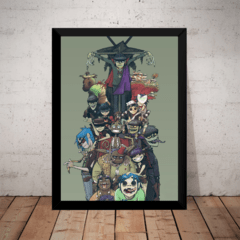 Quadro Banda Gorillaz Virtual Rock Arte Poster Com Moldura