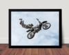 Quadro Decorativo Freestyle Motocross Poster Com Moldura