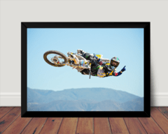 Quadro Mx Freestyle Motocross Foto Poster Com Moldura