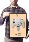 Poster Com Moldura A3 Game Retrô Controle Nintendo 64