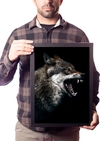 Quadro Decorativo Lobo Animal Selvagem Poster Na Moldura