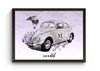 Quadro Carros Iconicos Herbie Poster Moldurado