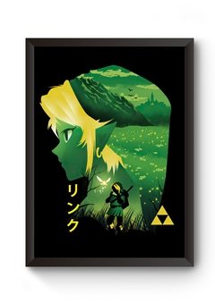 Quadro Arte Simplista Link Zelda Poster Moldurado