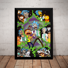 Quadro Decorativo Rick And Morty Moldura Preta