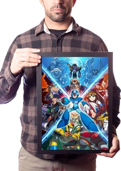 Quadro Mega Man X Game Arte Poster Moldurado