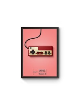 Poster Moldurado Game Retrô Controle Famicon Quadro