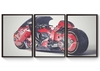 3 Quadros A3 Moto Futurista Akira Poster Moldurado