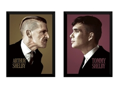 KIT 2 QUADROS A4 PEAKY BLINDERS ARTHUR & TOMMY SHELBY ARTE